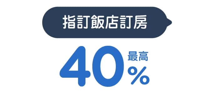 指定飯店訂房最高40%