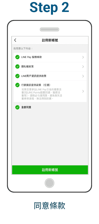 步驟二：同意條款