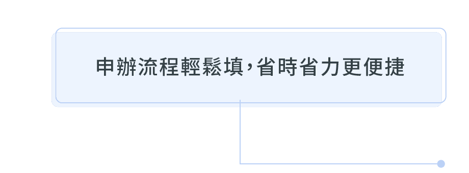 申辦流程輕鬆填，省時省力更便捷