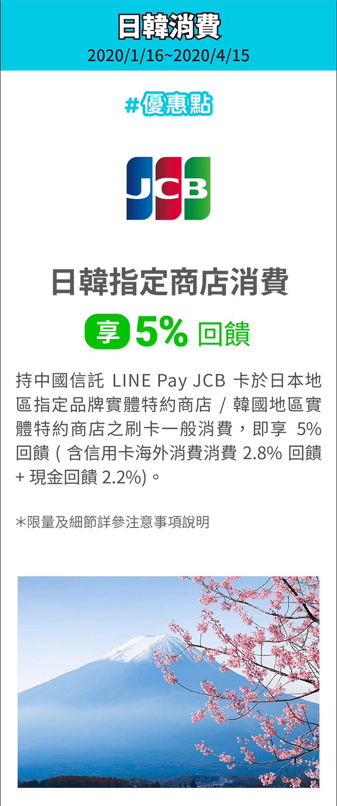 於日韓指定商店刷卡消費，享LINE POINTS 5%回饋